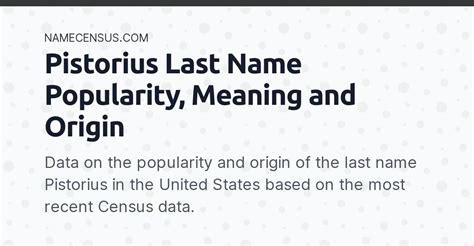 pistorius name origin